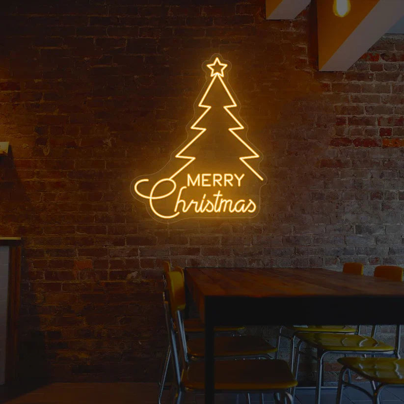 Merry Christmas Tree Neon Sign