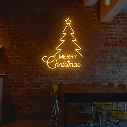 Merry Christmas Tree Neon Sign
