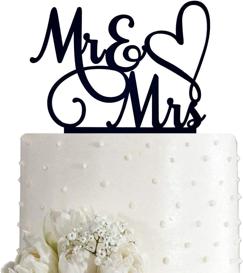 MustHome Personalized Cake Topper for Happy Birthday(Mr & Mrs)|‎2 x 10 x 6 cm