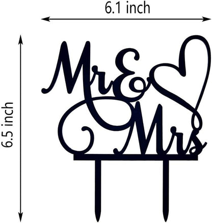 MustHome Personalized Cake Topper for Happy Birthday(Mr & Mrs)|‎2 x 10 x 6 cm