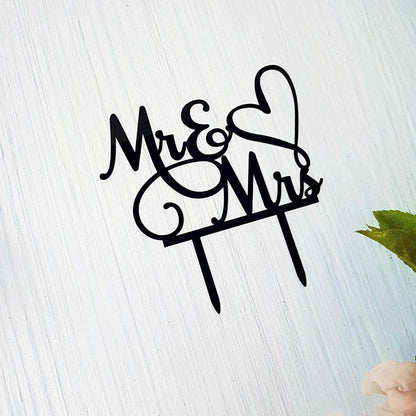 MustHome Personalized Cake Topper for Happy Birthday(Mr & Mrs)|‎2 x 10 x 6 cm