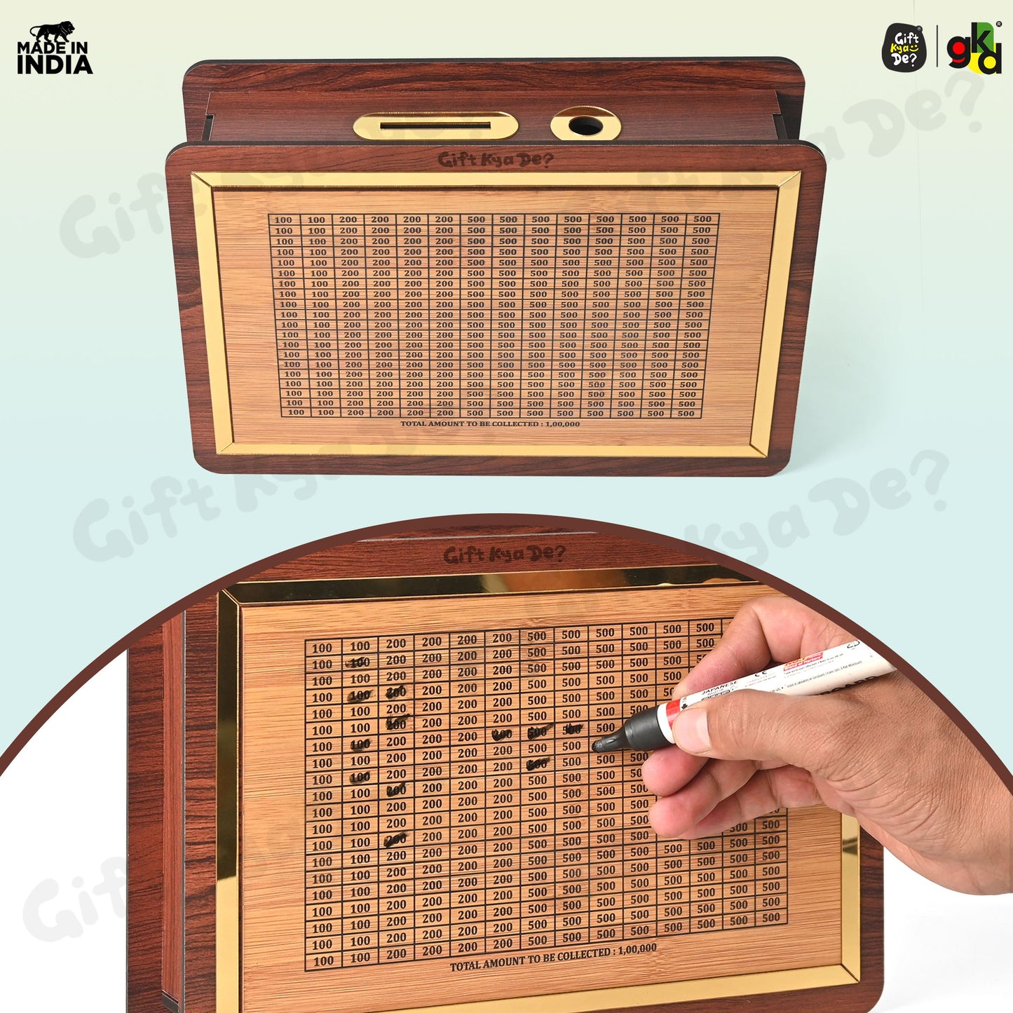 Wooden Piggy Bank | Smart Savings Tracker | Money Box for Kids & Adults (Multiple Variants Available)