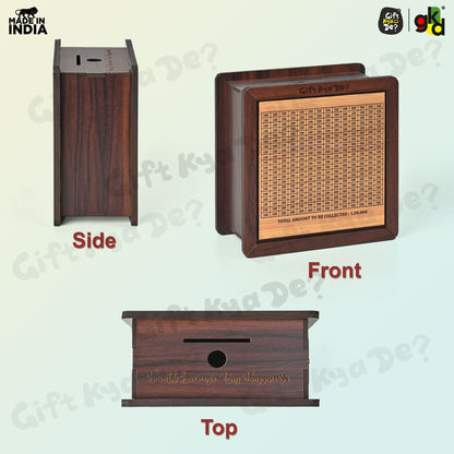Wooden Piggy Bank | Smart Savings Tracker | Money Box for Kids & Adults (Multiple Variants Available)
