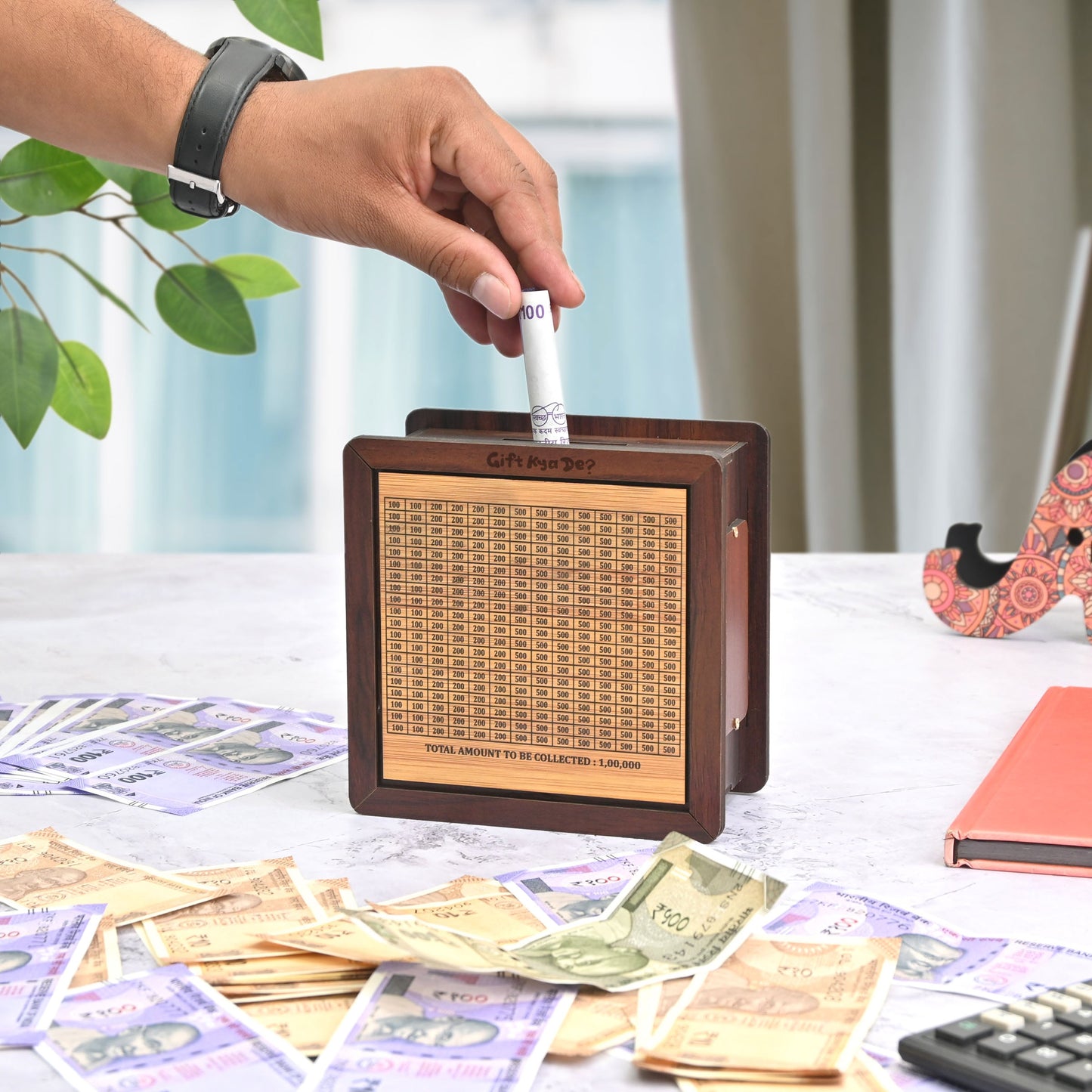 Wooden Piggy Bank | Smart Savings Tracker | Money Box for Kids & Adults (Multiple Variants Available)