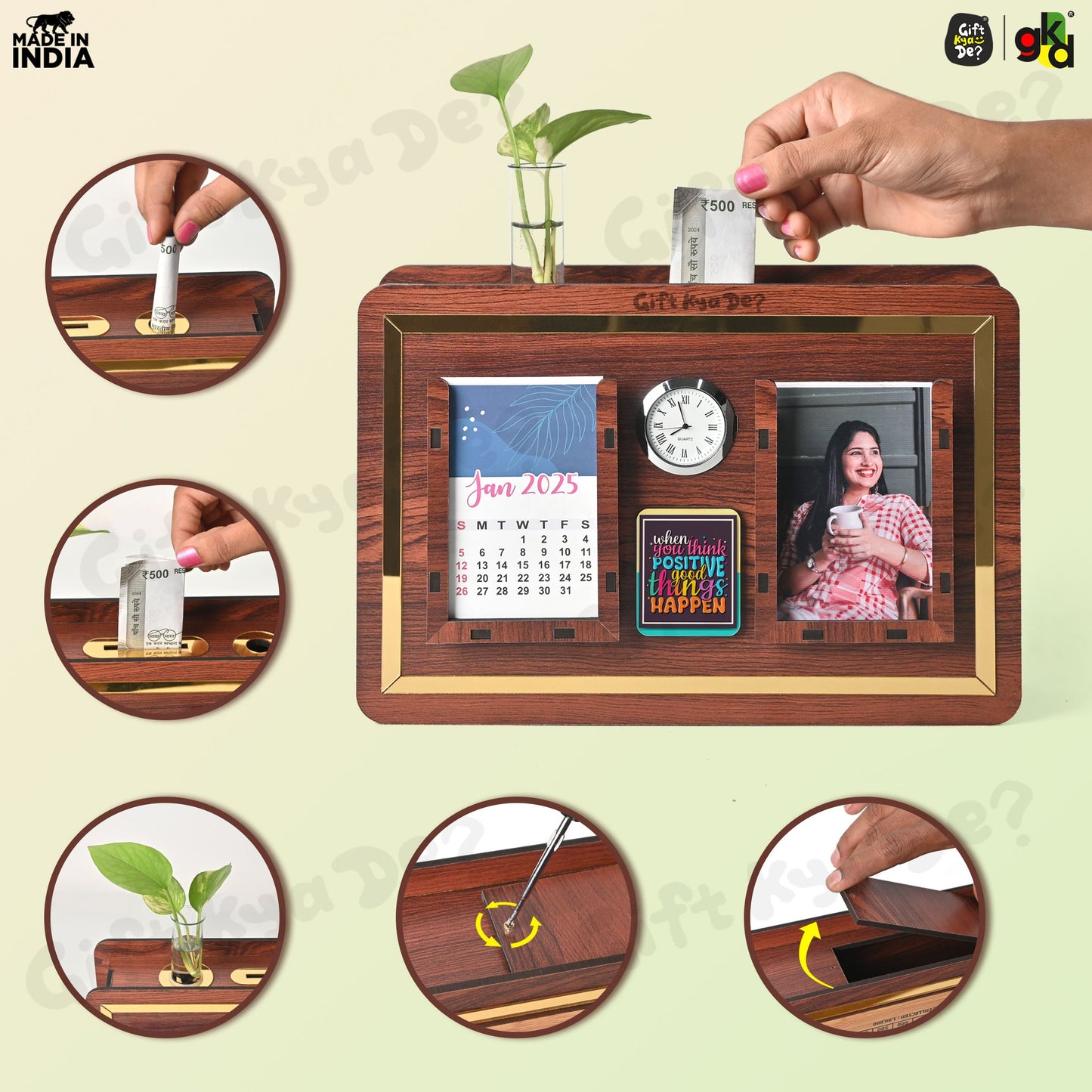 Wooden Piggy Bank | Smart Savings Tracker | Money Box for Kids & Adults (Multiple Variants Available)