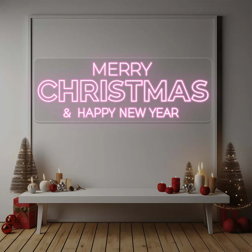 Merry Christmas & Happy New Year Neon Light