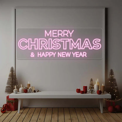 Merry Christmas & Happy New Year Neon Light