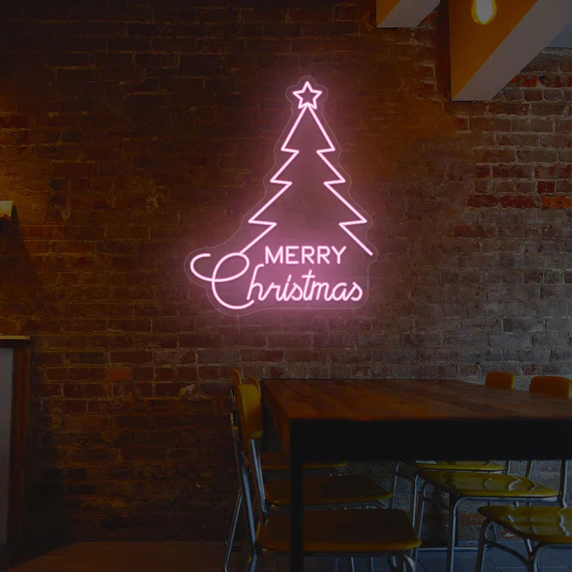 Merry Christmas Tree Neon Sign