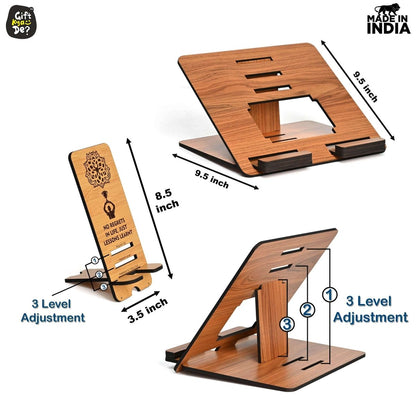 3 Level Portable Laptop Stand with Portable Mobile Holder Combo | Work From Home | Corporate Gifts