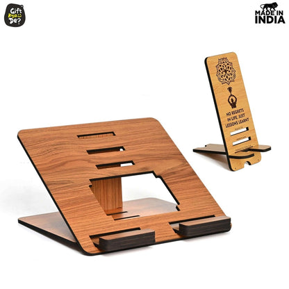 3 Level Portable Laptop Stand with Portable Mobile Holder Combo | Work From Home | Corporate Gifts