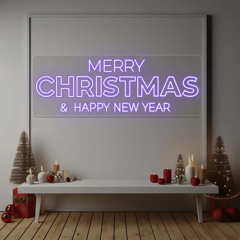 Merry Christmas & Happy New Year Neon Light