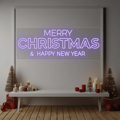 Merry Christmas & Happy New Year Neon Light