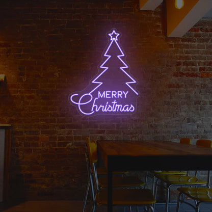 Merry Christmas Tree Neon Sign