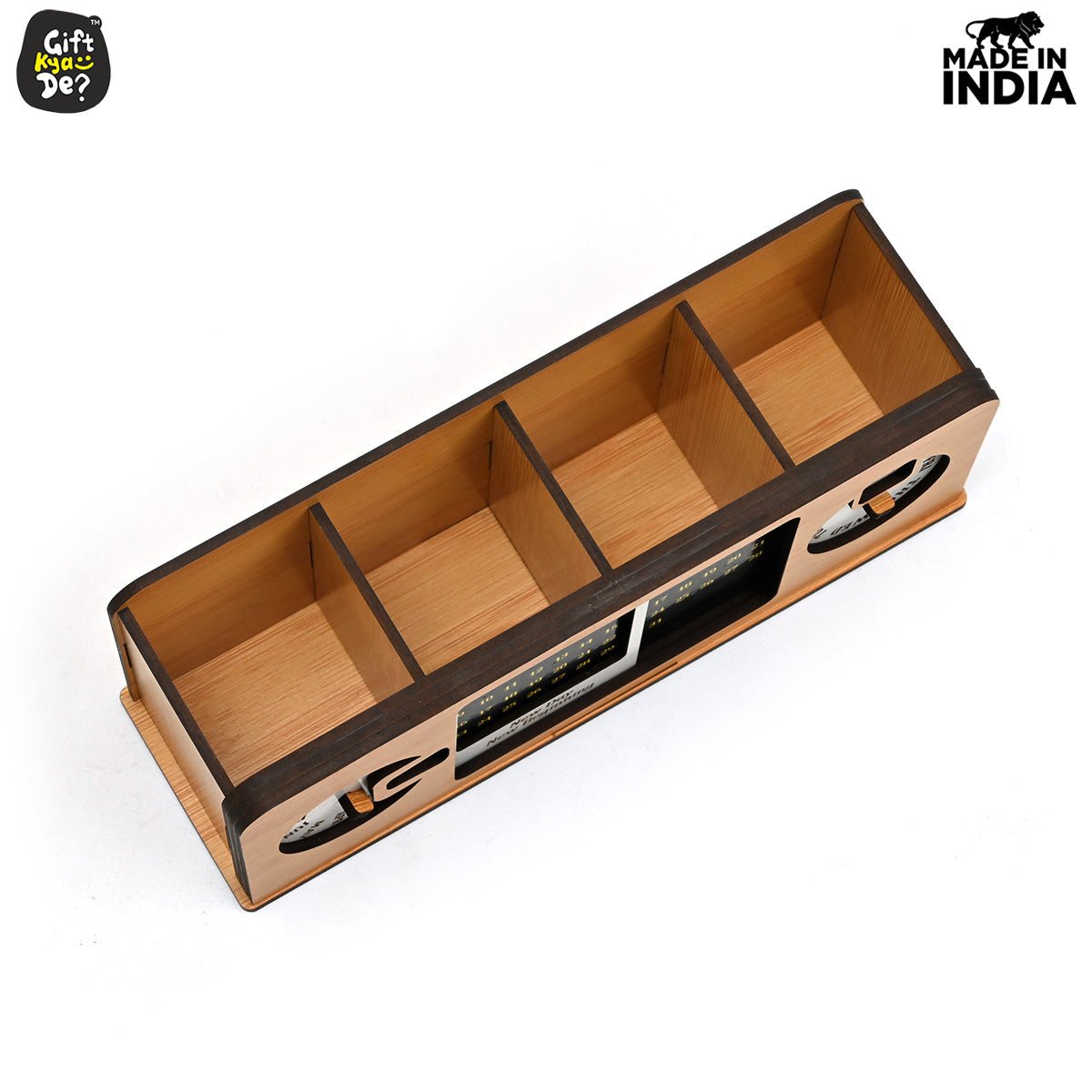 Retro Radio Look Calendar Desk Organizer | Lifetime Calendar | Desk Accessories