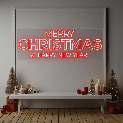Merry Christmas & Happy New Year Neon Light
