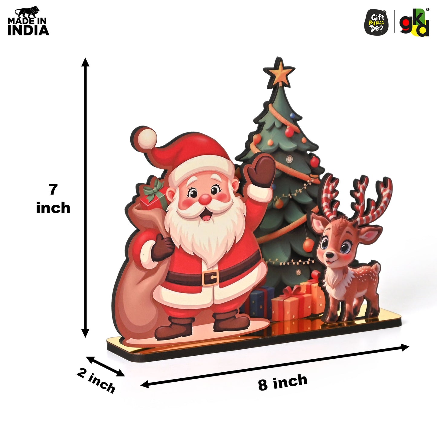 Christmas Santa Wooden Tabletop Decor | Festive Table Decoration for Christmas, Holiday Gift