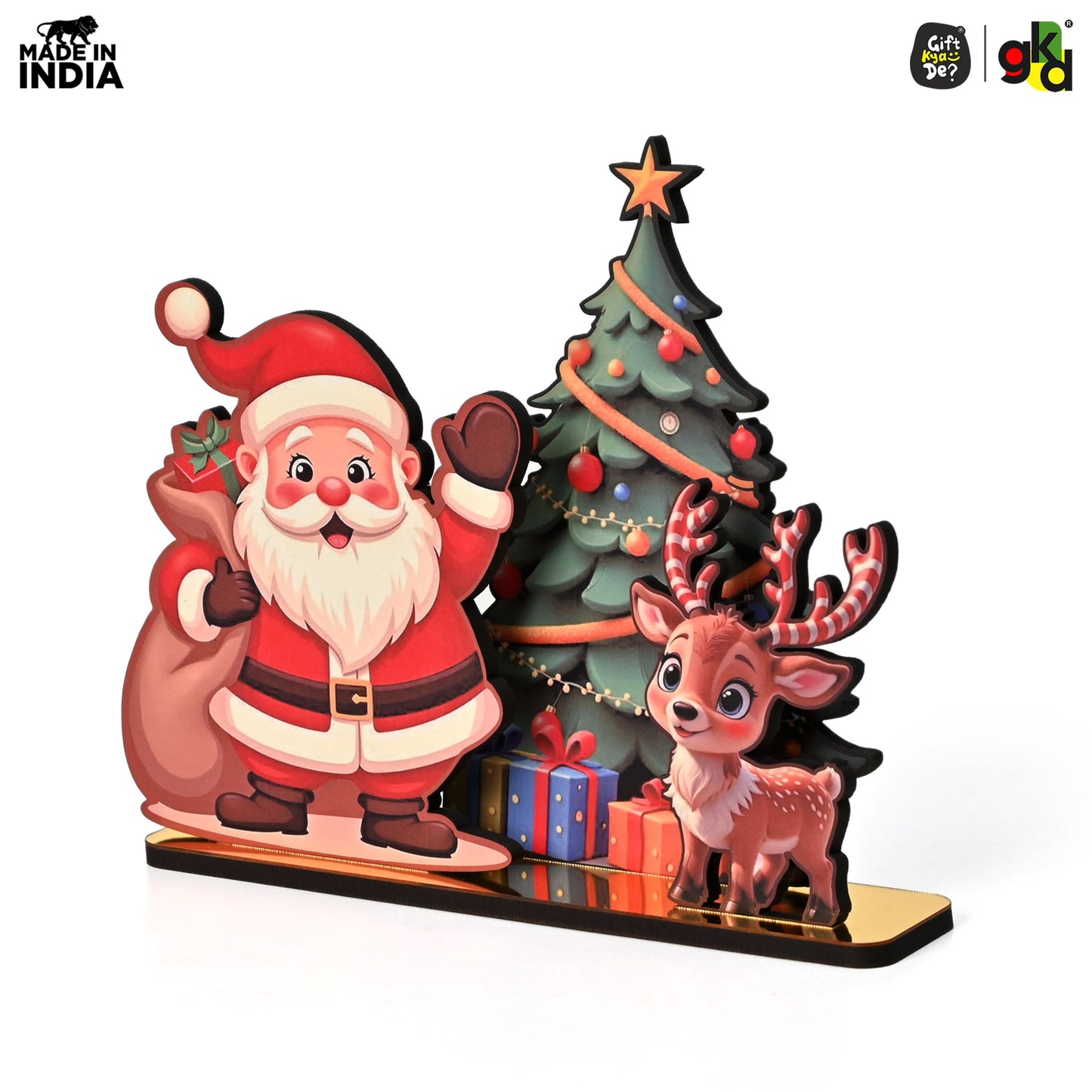 Christmas Santa Wooden Tabletop Decor | Festive Table Decoration for Christmas, Holiday Gift