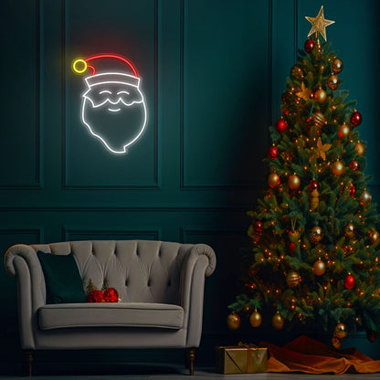 Santa Face Neon Sign
