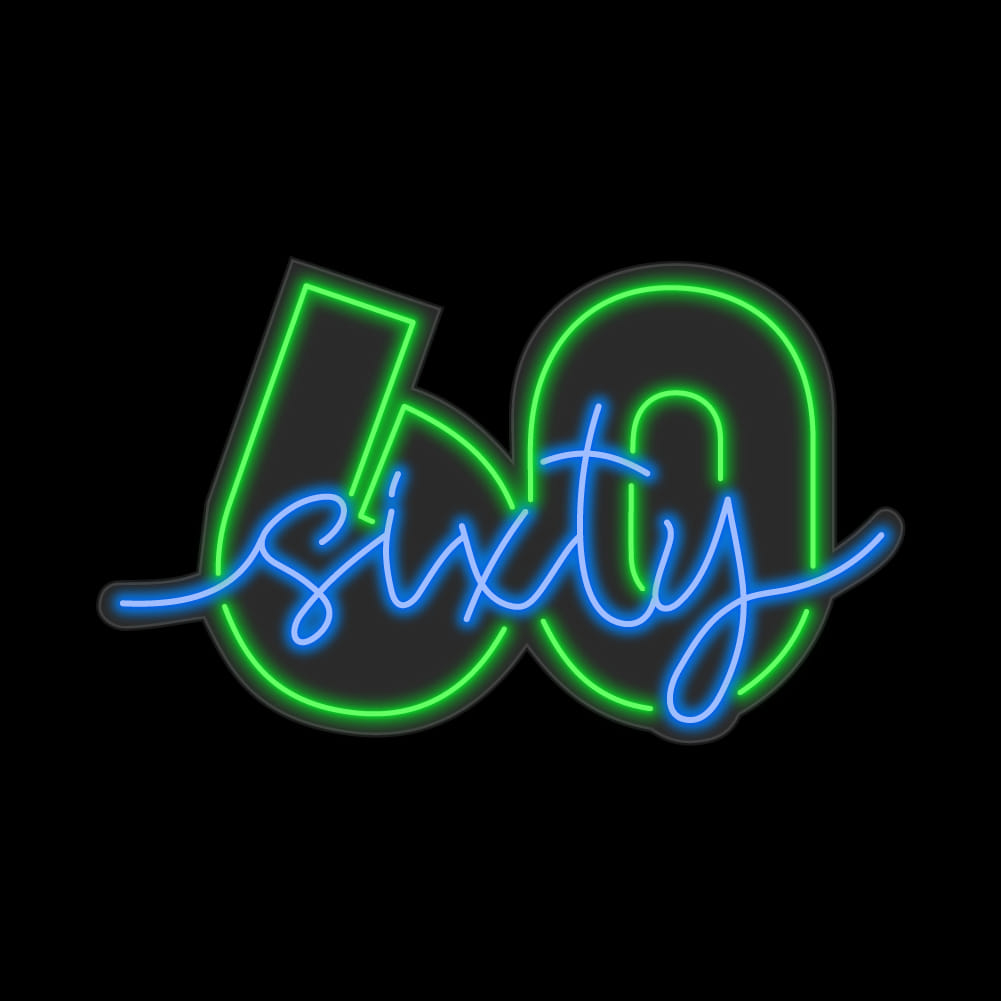 60th Birthday Neon Sign