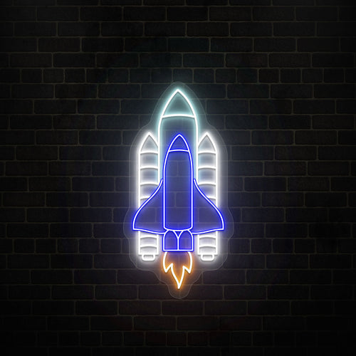 Space Rocket Neon Sign