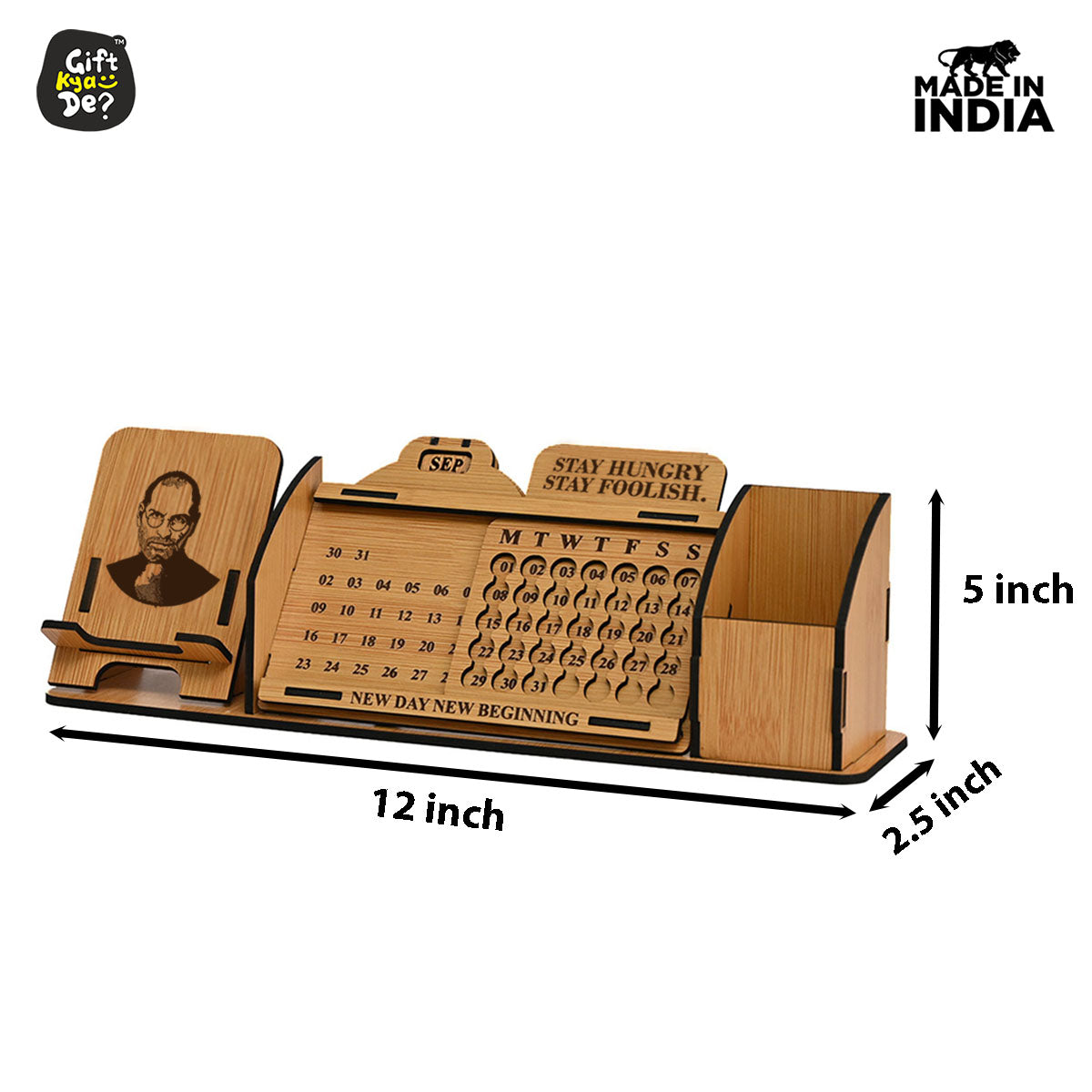 Lifetime Calendar With Desk Organizer and Mobile Stand | Desk Calendar | Mobile Accessories