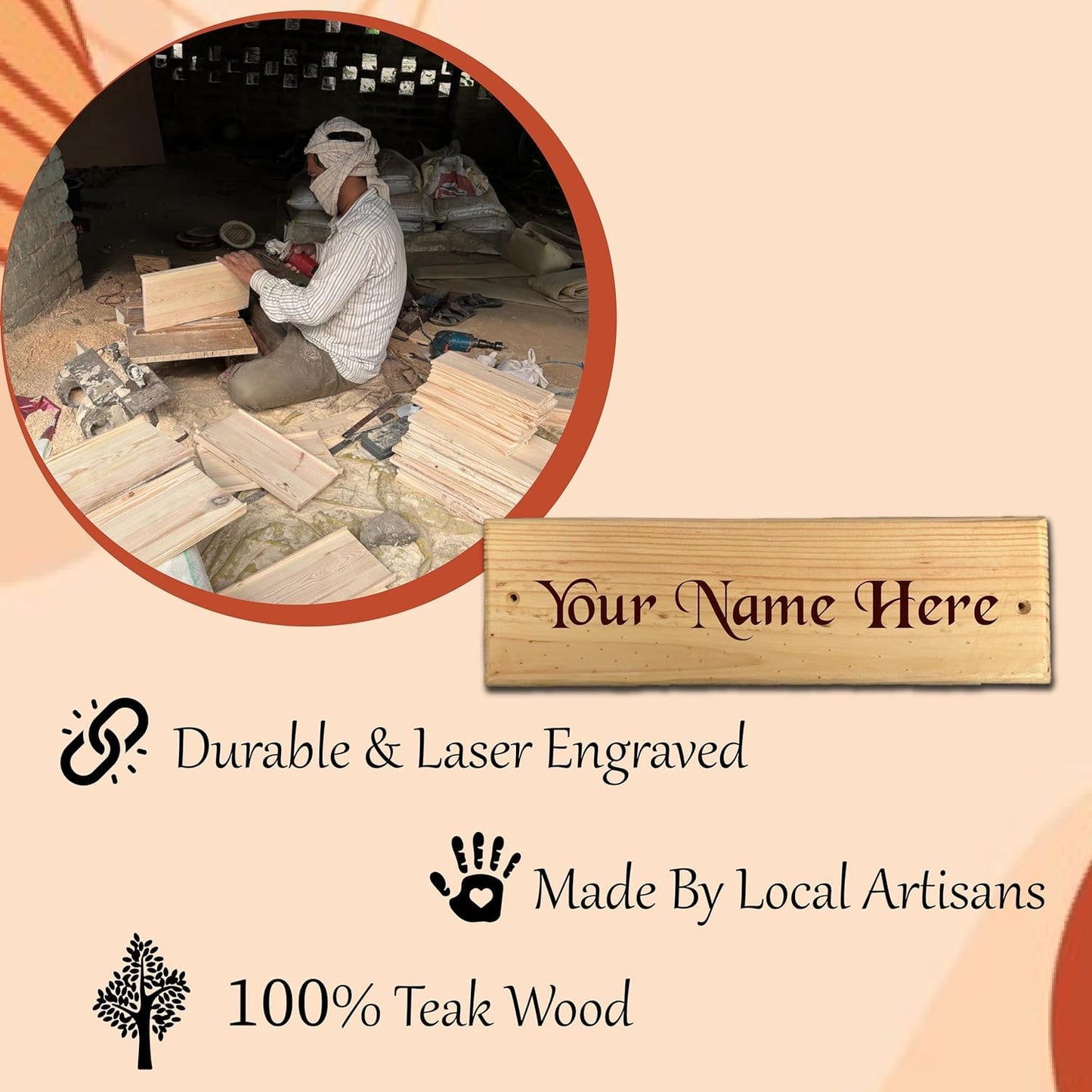 MustHome| Name Plate for Home Entrance  | 30x9cm |