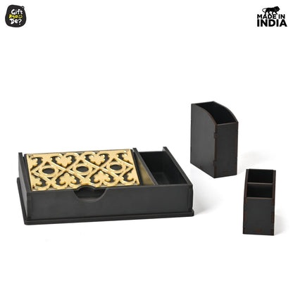 Tissue Paper Holder for Dining Table with Toothpick Holder Designer 5 Compartment Dining Table Accessories for Home Decor