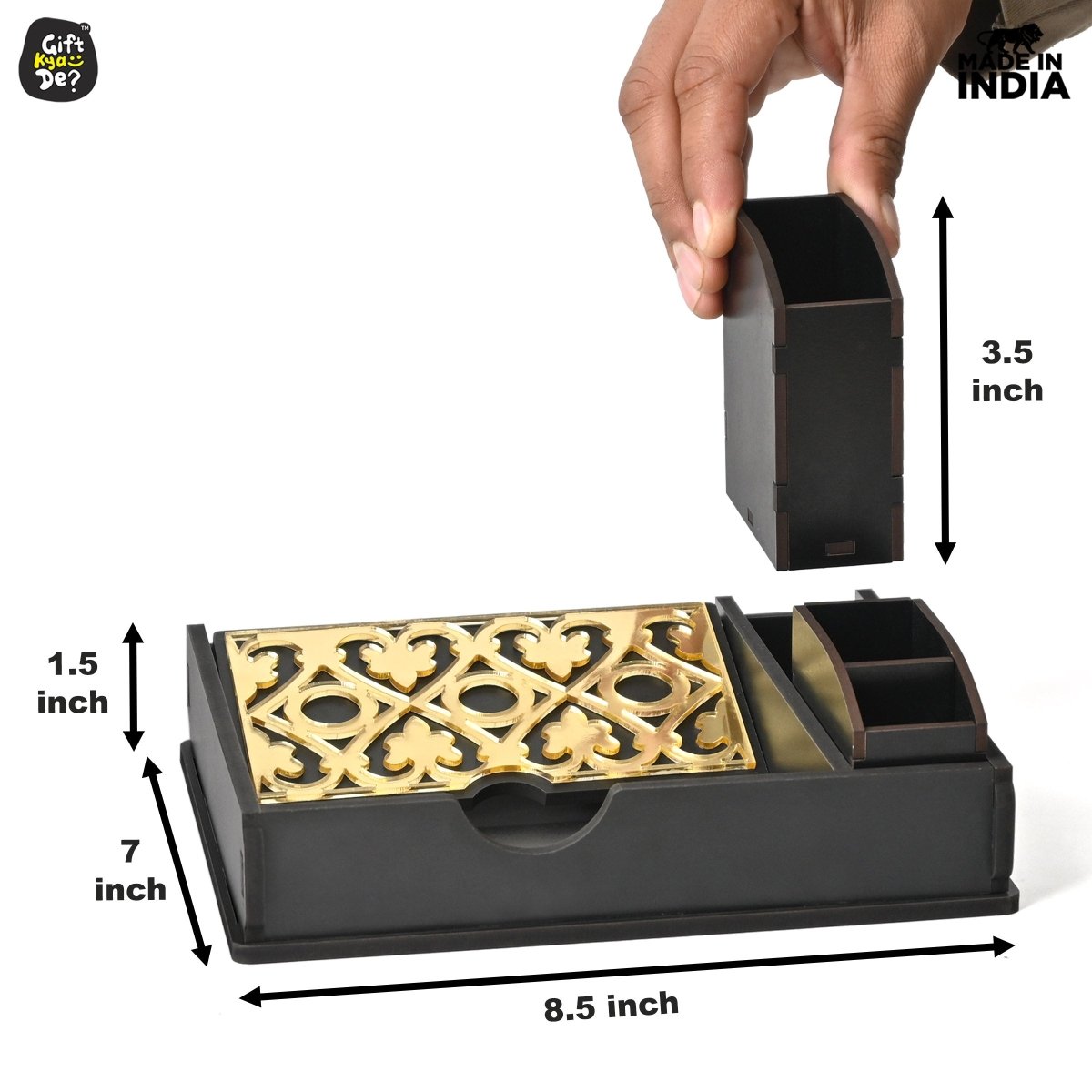 Tissue Paper Holder for Dining Table with Toothpick Holder Designer 5 Compartment Dining Table Accessories for Home Decor