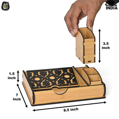 Tissue Paper Holder for Dining Table with Toothpick Holder Designer 5 Compartment Dining Table Accessories for Home Decor