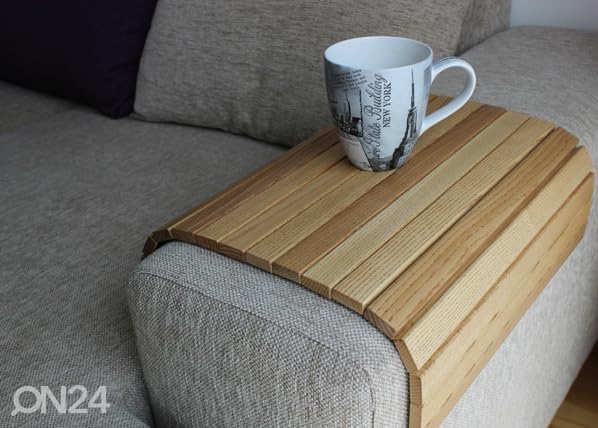 MustHome Wooden Tray | Sofa Armrest Tray |Flexible & Foldable | 50 X 30 Cm