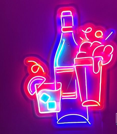 Whiskey Set  Neon Sign