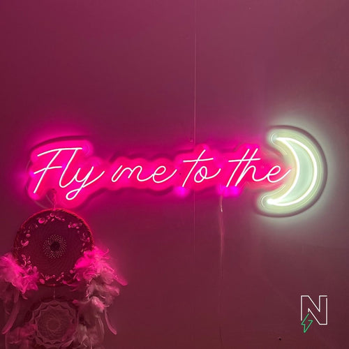 Fly Me To The Moon Neon Sign