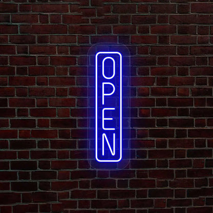 Vertical Open Neon Sign