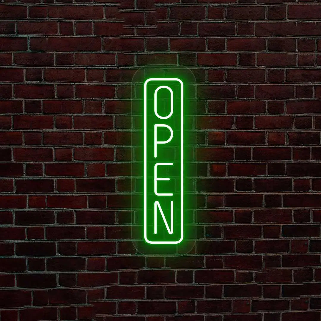 Vertical Open Neon Sign