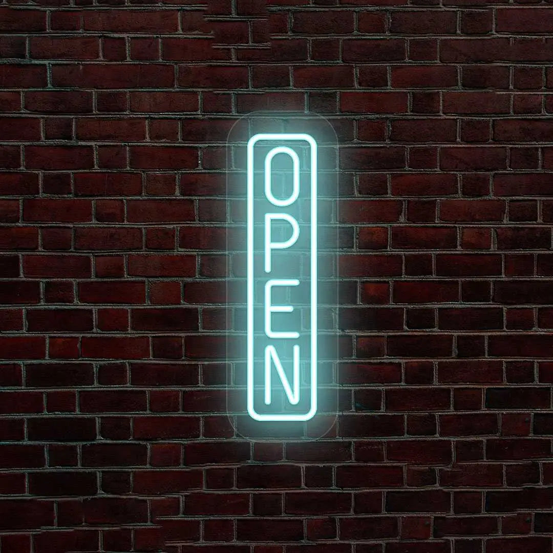 Vertical Open Neon Sign