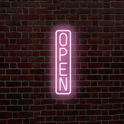 Vertical Open Neon Sign
