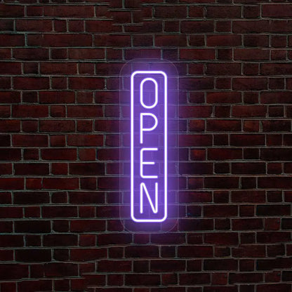 Vertical Open Neon Sign