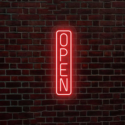 Vertical Open Neon Sign