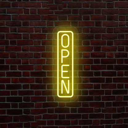 Vertical Open Neon Sign