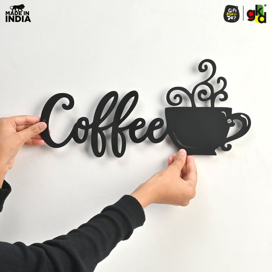 Welcome, Coffee & Kitchen Theme Wall Art | Wood Wall Hanging for Home Décor, Cafe Decor