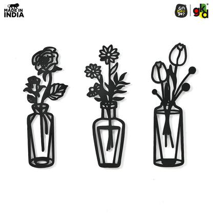 Bird & Flower Design Wall Hanging | 1 Pc & 3 Pc MDF Wall Art Set | Wooden Wall Decor for Living Room, Bedroom & Office