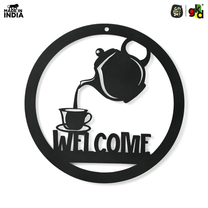 Welcome, Coffee & Kitchen Theme Wall Art | Wood Wall Hanging for Home Décor, Cafe Decor