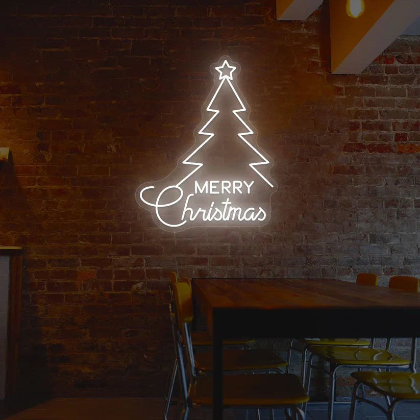 Merry Christmas Tree Neon Sign