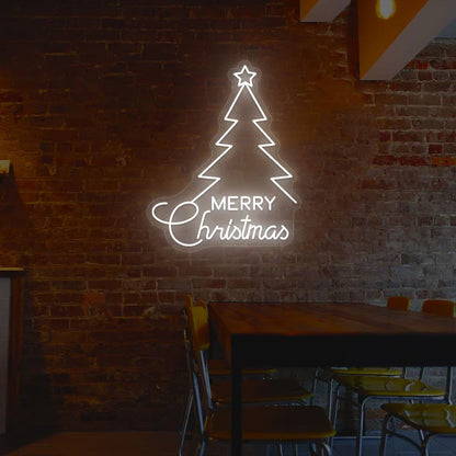 Merry Christmas Tree Neon Sign