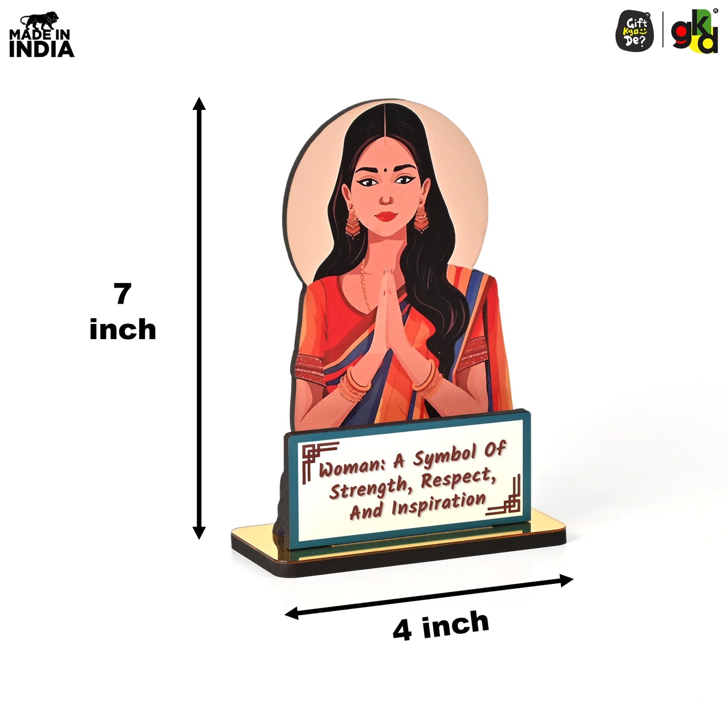 Wooden Traditional Women Memento | International Women's Day Award | Gift for Women Employees & Leaders