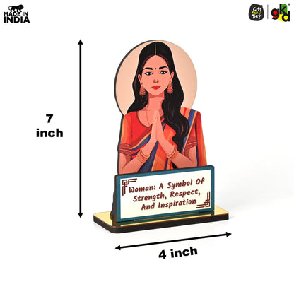 Wooden Traditional Women Memento | International Women's Day Award | Gift for Women Employees & Leaders