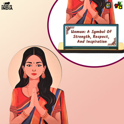 Wooden Traditional Women Memento | International Women's Day Award | Gift for Women Employees & Leaders