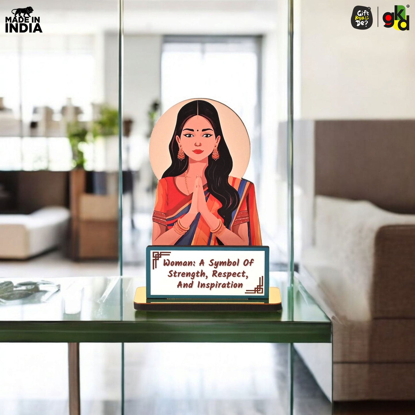 Wooden Traditional Women Memento | International Women's Day Award | Gift for Women Employees & Leaders