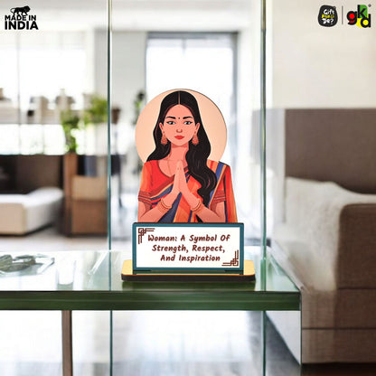 Wooden Traditional Women Memento | International Women's Day Award | Gift for Women Employees & Leaders