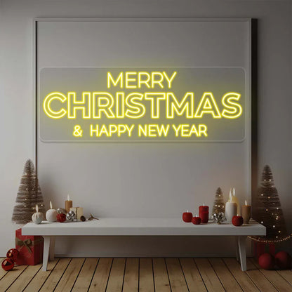 Merry Christmas & Happy New Year Neon Light